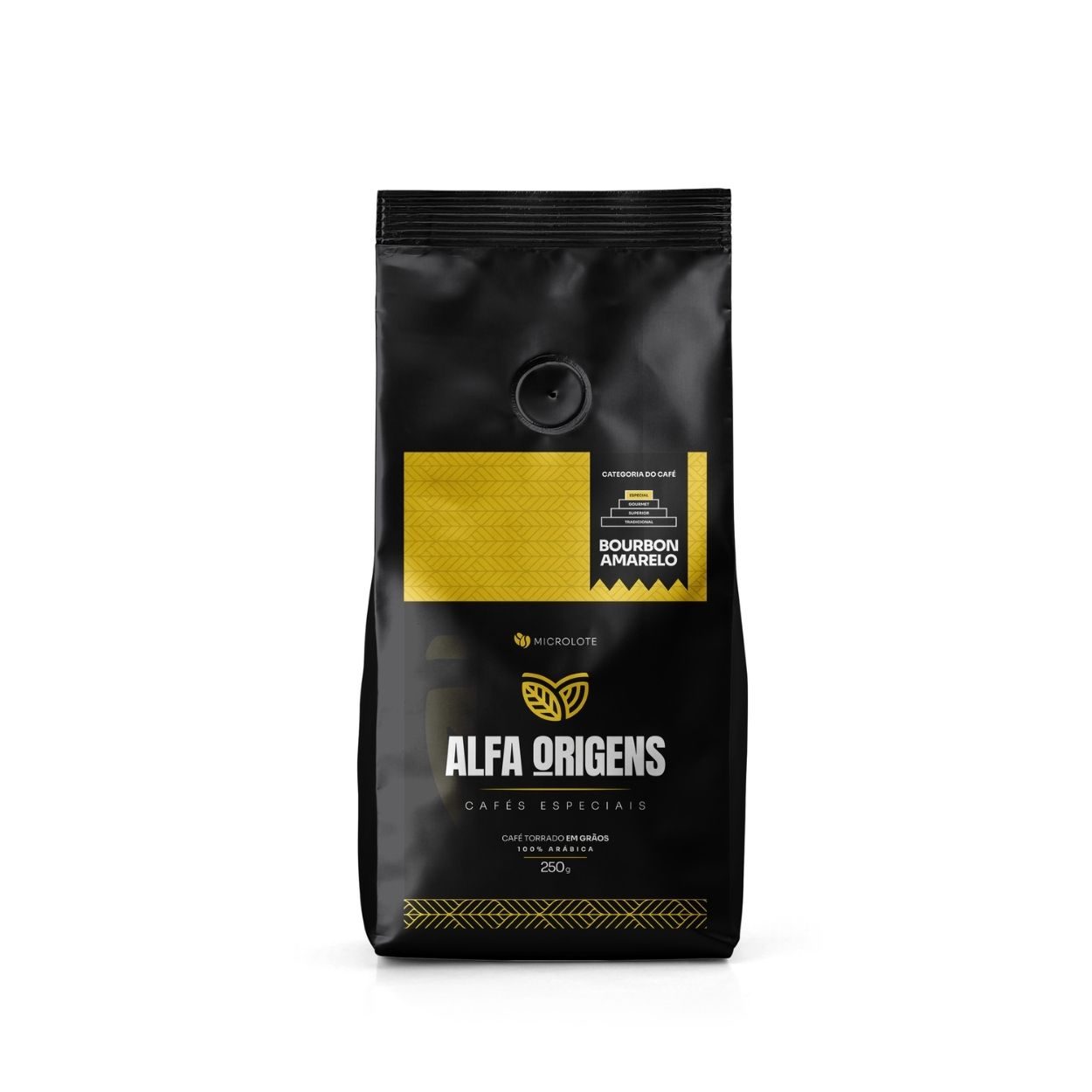 250g Café Alfa Origens Bourbon Amarelo em Grãos Especial 100% Arábica