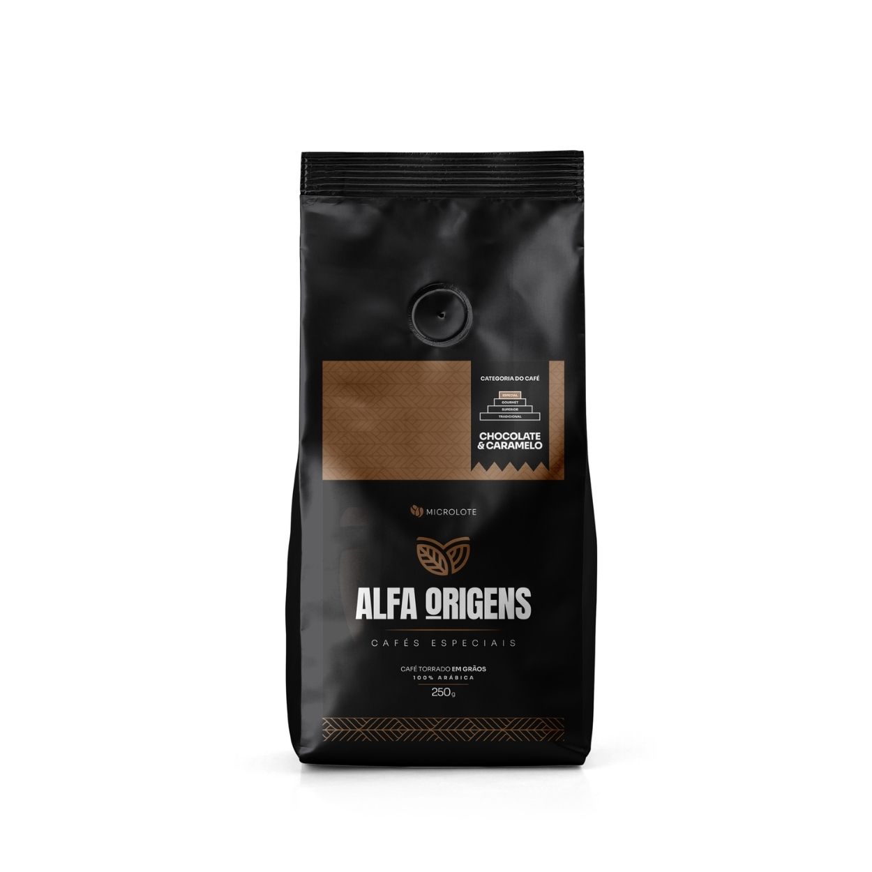 250g Café Alfa Origens Chocolate e Caramelo em Grãos - Microlote 85pts