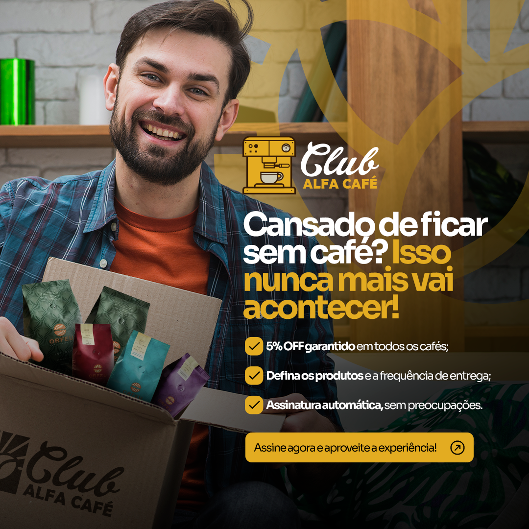 Plano Premium do Clube do Café — caixa com 250g de café especial, guia de degustação e ficha técnica